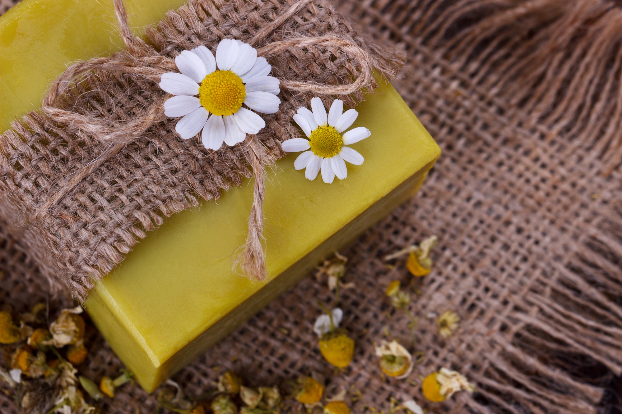 Handmade soap with chamomile